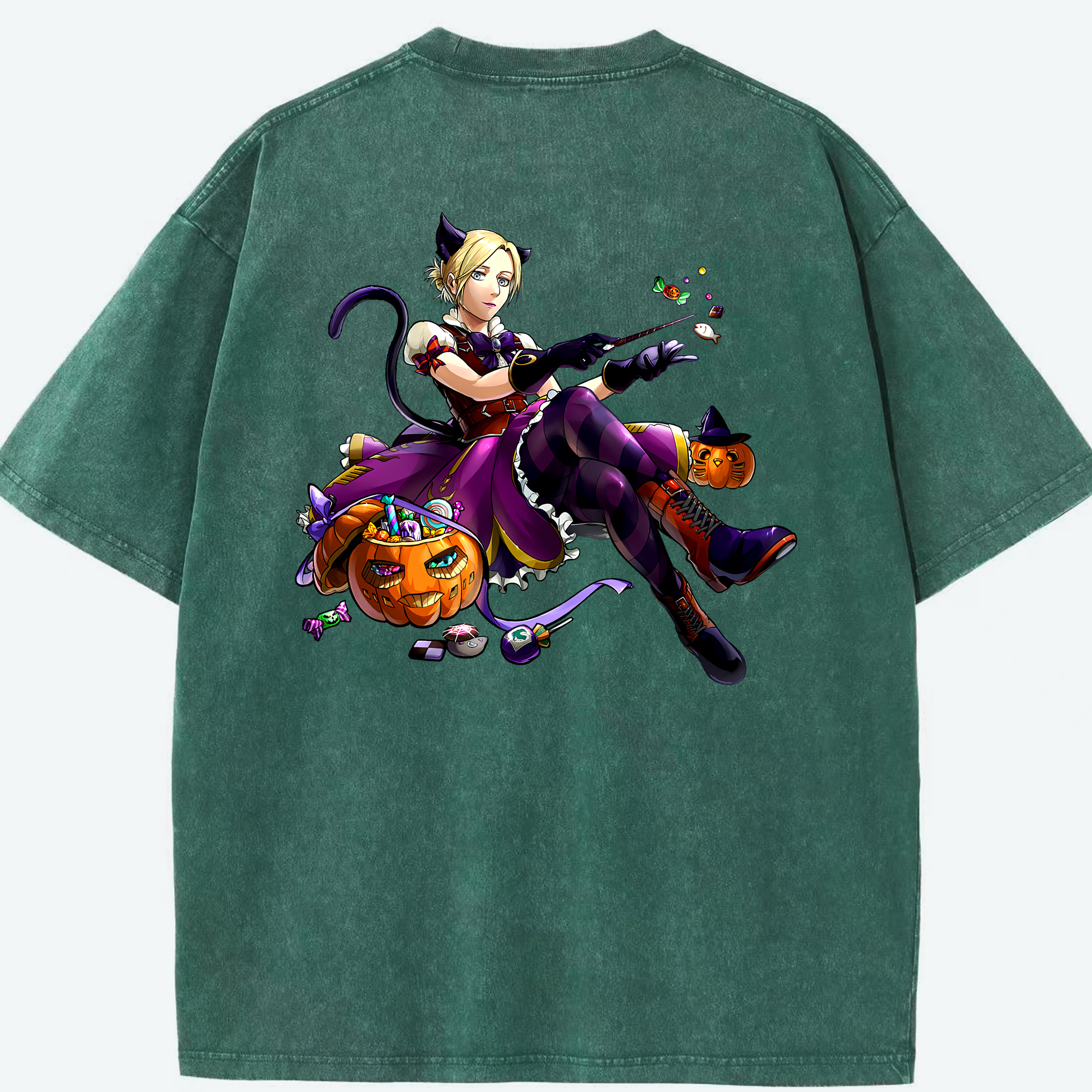 （画像用） 進撃の巨人 アニ・レオンハート Attack on Titan Annie Leonhart 綿100% ヴィンテージ風 半袖Tシャツ（背面プリント）